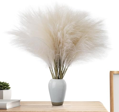 Naturligt Pampasgräsdekor – naturligt torkat konstgjort Pampasgräs, konstgjort pampasgräs, dekorativa torkade blomsterarrangemang, fuskgräsdekor för bröllop mittpunkt