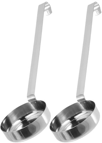 Artibetter Cuchara para Servir Salsa de Acero Inoxidable 2 Unidades, Cuchara Plana para Untar Pizza y Sopa, Utensilio de Cocina Resistente y Fácil de Limpiar para Uso Doméstico