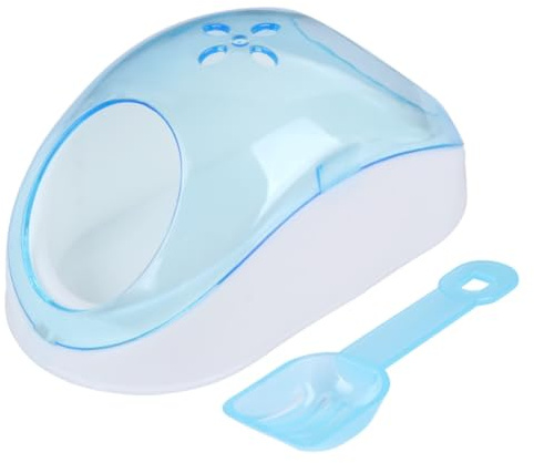 CRAFTHROU Baño del o Hámster en y Chinchilla para Arena de de Plástico Pelo Portátil con Pala, Diseño Semitransparente y Entrada para Limpieza Natural Color Aleatorio Casa