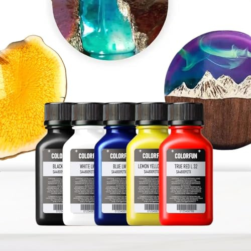 Resin Pro Set 5 Paste Coloranti, Colori Concentrati, Intensi e Brillanti Per Resine Epossidiche - Fai da te, Gioielleria, Tavoli in resina, Creazioni Artistiche (5x25 ml)