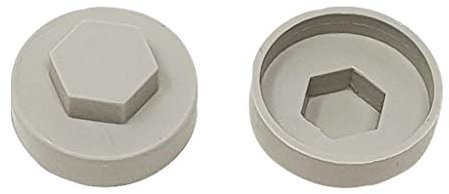 TechFast Roofing Screw Cover Caps | 19mm | Goosewing Grey - Plastic | Box 100