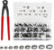Hose Clamp,Single Ear Hose Clips Clamps,Stainless Steel Stepless Hose Clamps Cinch Clamp Rings 170PCS Assortment Kit 7-21mm, PEX Tubing Pipe Hose Pinch Clamps with a Crimper/Pincer