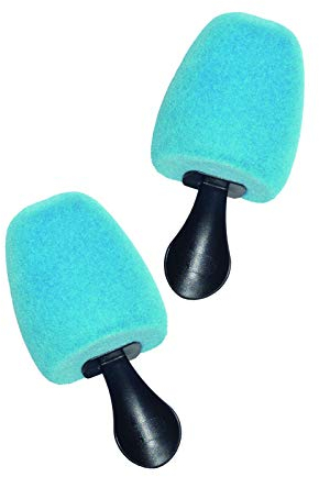 Kaps Schaumstoff-Schuhspanner mit Griff, Schuhspanner für Schuhe mit Eckiger Karree-Schuhspitze, Hygienischer Halbspanner mit Veloursbezug, Schuhformer, Schuhstrecker (HellBlau)