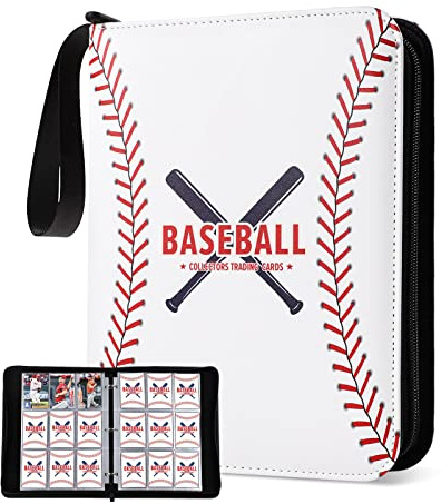 GEAGMAGC Baseball Card Binder with Sleeves 900 Pockets, Gifts for Baseball Card Collectors, Trading Card Holder Compatible with Topps Card, 50 Sleeves Card Album Card Storage Organizer