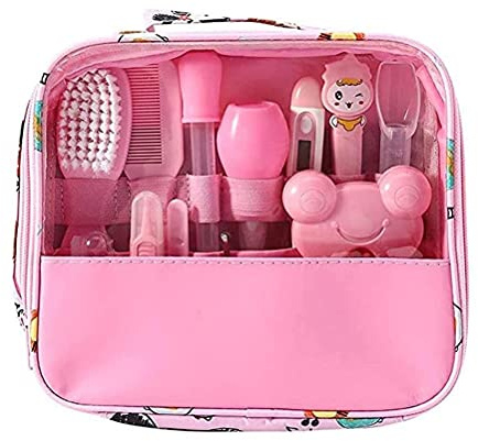 Syangkaitian Juego de aseo para bebés de 13 piezas, juego de cuidado de seguridad infantil, juego de aseo para bebés, herramientas de aseo para bebés, juego de manicura para recién nacidos, juego de a
