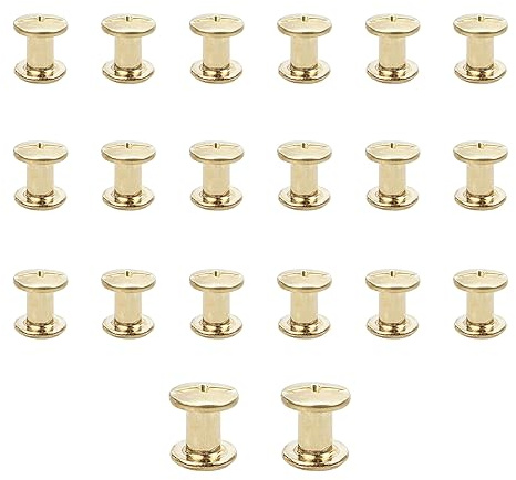 JJWNMLL 20Pcs Chicago Screw Posts,M5*8mm Rivet Chicago Binding Screws Gold | Metal Rivet Replacement Repair for Bags, Collar, Harness, Luggage, Purse, Dog Lead, Backpack, Belt