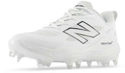 New Balance Women's Fresh Foam Velo V4 Molded Softball Shoe, White/Black, 8 M