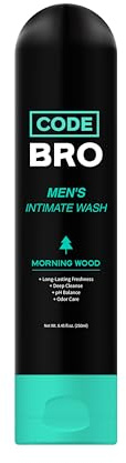 Code Bro Men's Intimate Wash Morning Wood - Shower Stuff for Men (250ml, 8.45 fl oz)