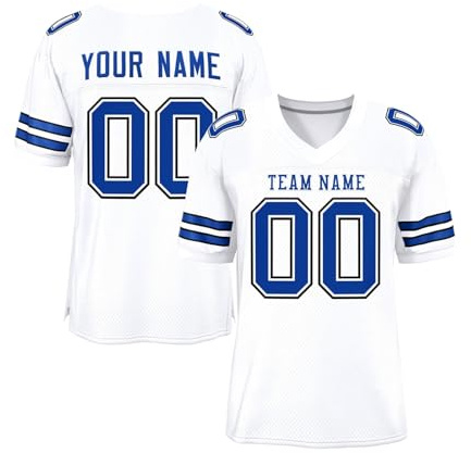 Shirts Moisture Football Uniform Personalised Name Number Logo Active Athletic Tops Sport T-Shirts Men/women/youth Custom American Football Jersey Breathable Loose Fit 3-9