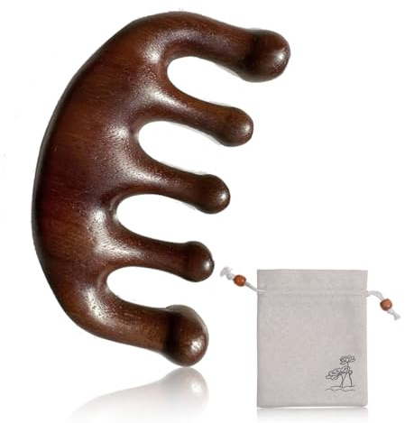 XYTAHDM Peine de Madera para Masaje, Peine Multifuncional para Masaje del Cuero Cabelludo, Peine de Dientes Anchos de Sándalo Natural, Herramienta de Masaje para Relajación de la Cabeza(A)