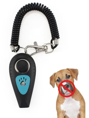 Générique Clicker pour Éducation Canine,2 en 1 Clicker Et Sifflet pour Les Animaux De Compagnie - Sifflet pour Chien Réactif avec Dragonne, Discret pour Rappel