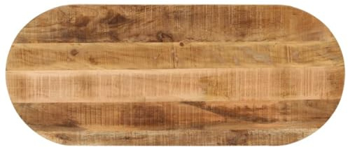 Teenpull bordsskiva 120 x 60 x 3,8 cm oval grov massivt mangoträ, hållbar ersättningsplatta, naturlig finish för matbord, skrivbord