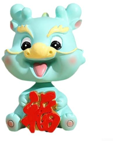 Figure di draghi in resina per feste di capodanno lunare, decorazioni splendidamente realizzate per amare le tradizioni (B)