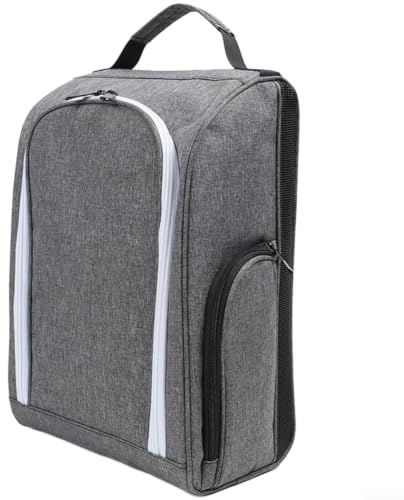 Sac à chaussures de sport imperméable pour golf avec poches latérales, étui de rangement portable pour chaussures de gym, voyage (gris)