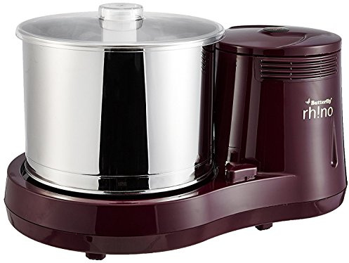 Butterfly Rhino 2-Litre Table Top Wet Grinder (Cherry) - Wet Grinder for Rice, Dhall, Grains, Curry Paste & Idly Dosa Batter