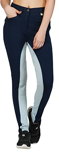 Discount Pet Accessories Kinder Reithose Jungen Mädchen Weich Dehnbar Reithose in 2 Farben und Größen - 51cm (116-122s), Marineblau Babyblau