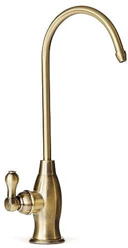 iSpring GK1-AB Heavy Duty Reverse Osmosis Faucet, High Spout Kitchen Bar Sink Drinking Water Faucet, Contemporary Style, Antique Brass