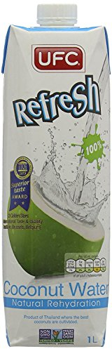 UFC Reines Kokoswasser 100% Pure Kokosnusswasser Thailand 1 Litre Packung (Packung mit 4 Stücken)