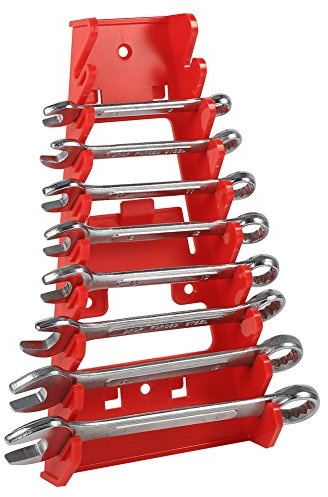 Alvinlite Soporte para Llaves, Rojo Soporte para Llaves de plástico Caja de Almacenamiento estándar de 9 Ranuras Soporte para Llaves Soporte para Herramientas de Almacenamiento Soporte para Llaves