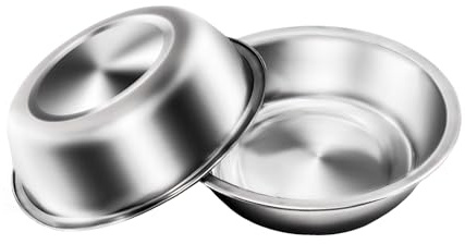 Zayin Ciotole in acciaio inossidabile per gatti o cani di piccola taglia,ciotole in acciaio inossidabile di alta qualità per acqua e cibo set di 2 ciotole (18cm/7in)