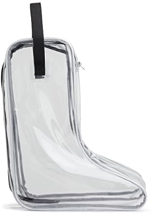 Howdy Boot Bag - Clear See-Thru Waterproof Storage Bag for Cowboy Boots and Tall Riding Boots Travel Accessories Shoe Organizer with Center Divider. Black