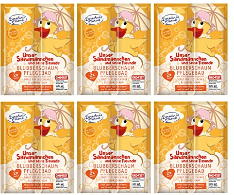 6er Pack Dresdner Essenz Pflegebad Sandmännchen Maracuja-Duft 6 x 60 g Badezusatz vegan