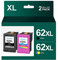 HALLOLUX 62 Druckerpatronen 62 XL Multipack Tintenpatronen Kompatibel für HP 62XL Schwarz und Farbe Patronen für Envy 5540 5544 5545 5548 5640 5646 7640 OfficeJet 200 5740 5742 5744 (2er-Pack)