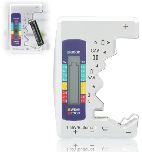 Universal Battery Tester Checker, Digital Battery Capacity Gauge Tester Universal D C N Aaa Aa 9V 1.5V Button Cell Analyzer