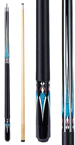 Sinsilvie 58 19 20 Ounce Pool Queue with 13mm Tip, Schwarz oder Weiß，1/2 Maple Queue Sticks Pool Cue,Billiard Cue,Billard Queue für Männer und Frauen. (Black 19 oz)