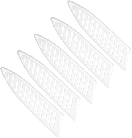 PATIKIL 5 Pulgadas Plástico Cuchillo Cubierta, 5 Paquete Mangas Cuchillos Borde Guard Cuchillo Protector Cuchillo Funda para Cocina Chef Estilo 1, Blanco
