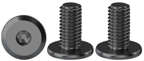 Drenky Tornillos negros M6, tornillos de cabeza alomada, 20 unidades, acero inoxidable, M6 x 10 mm, tornillos de cabeza plana, hexágono interior para muebles, proyectos de carpintería