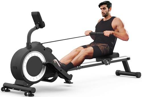 Rowing Machine - Foldable Rowing Machine for home gym with LCD Monitor, 16 Level Magnetic Resistance Rowing Machine for Full-body workout, Upgrade Flywheel, Space Saving