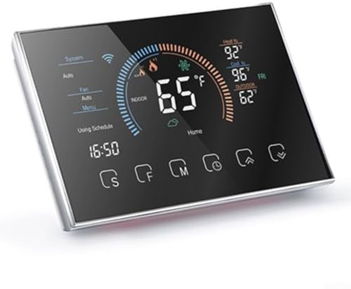 Termostato digital programable WiFi para bomba de calor con control de voz y pantalla grande a color