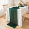 DecorMommt Tischläufer grün Hochzeit Tischläufer Chiffon Weihnachten Dekorativ Stoff Tischdecke Herbstdeko Boho Tisch läufer für Ugeburtstag Esszimmer Party, 77 x 300 cm