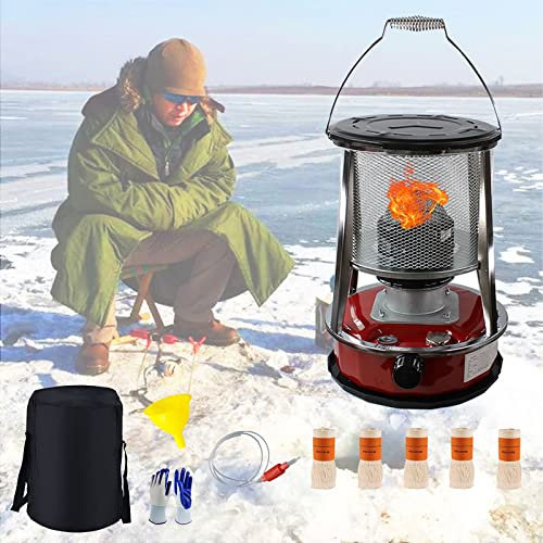 BomDog Estufa de Queroseno de Interior, el Calentador de Queroseno sin Electricidad, Estufa Portátil de Petróleo, Estufa de Parafina para Acampar Al Aire Libre Patio Carpa Senderismo/4.6L-Red