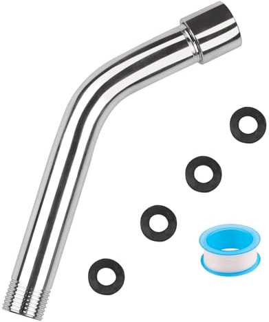 DXLing Brazo Extensor de Ducha de Acero Inoxidable Cromado de 15 cm con Montaje en Pared y Extensión de Brazo de Ducha Redonda de Mano