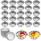 JOZMMZEOOA 25Pcs Mini Tart Tins Cake Muffin Moulds Pie Pans Tins Bakeware Cupcake Pudding Cookie Moulds Non-Stick Kitchen Resuable Baking Tools for DIY Making Party Picnic