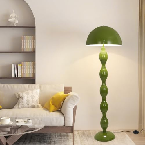 Lampadaire sur Pied Salon Vert Lampe Champignon,Lampe sur Pied Moderne pour Chambre à Coucher avec Interrupteur à Pédale,150cm Home Decoration LED Lampadaires,Compatible avec base E27 Mushroom Lamp