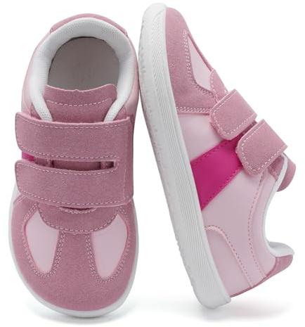 Mioceko Zapatillas Barefoot Niño Niña Zapatos Bebe Primeros Pasos Ligero Calzado Respetuoso Ancho Flexibles Deportivas Antideslizantes Transpirables Sneakers de Deportes Rosa 28 EU