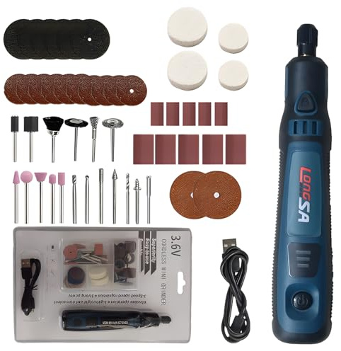 Stylo de gravure à batterie multifonction - Mini outil rotatif avec 50 accessoires - Kit d'outils de gravure à 3 vitesses - Stylo de gravure électrique pour perçage, gravure, polissage, meulage