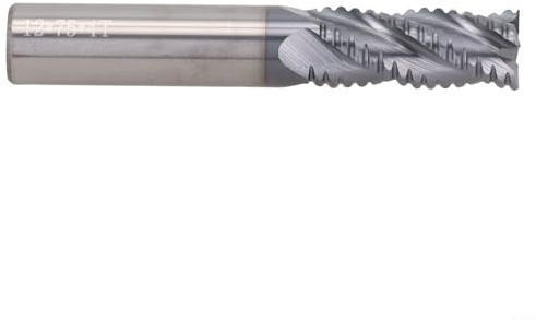 Fresa de desbaste de carburo sólido con 4 flautas y revestimiento AlTiN para aplicaciones HPC, alta dureza térmica y resistencia a la oxidación (12 mm)