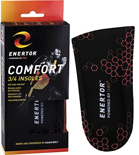Enertor Comfort 3/4 Length Insoles - Solette Ortopediche - plantari con coppa del tallone profondo - Per il supporto della fascite plantare, sollievo dal dolore del piede e del tallone - Taglia L