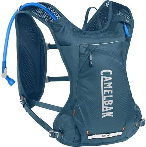 CamelBak Chase Race Vest 4L – Chaleco de hidratación Ligero con depósito Crux de 1.5 L, Almacenamiento Seguro, Materiales Transpirables y Ajuste Ajustable para Correr, Ciclismo y Aventuras de