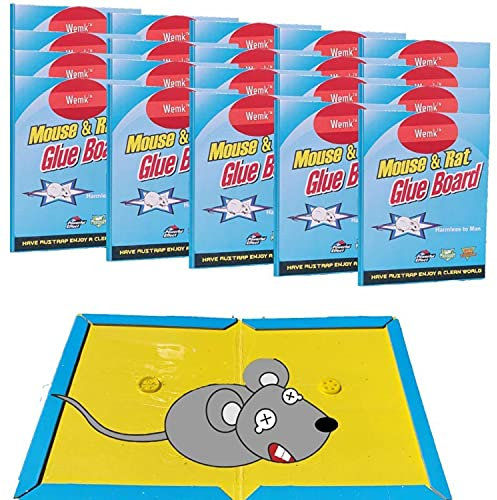 Piège à Souris et Rat Professionnel - 20 Plaques de Glue Collantes Anti Rongeur - Attrape Souris Ultra Puissant - Piège à Colle Extra Fort - Wemk