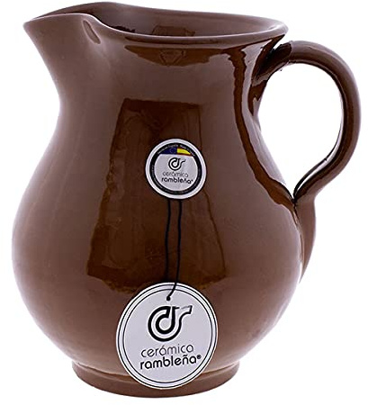 CÉRAMIQUE RAMBLAIGNE | Carafe à bière | Carafe à eau | Carafe en terre cuite rouge | 100 % fait main | 1,5 litre