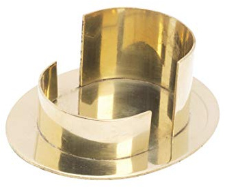 NKlaus candle holder 10x8 cm oval brass gold shiny candle holder 3,5cm high wedding candles baptism communion decoration 3322