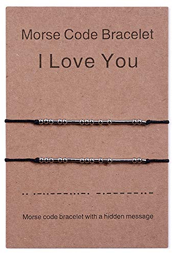 Cheerslife 2 Ti Amo Codice Morse Bracciali Coppie Amicizia Uomo Donna Fidanzato Fidanzata Abbinamento Relazione Perline Braccialetto Set Gioielli Regali Per Lui E Lei Regali Di San Valentino
