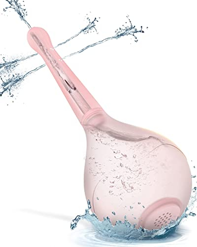Analdusche mit Anti-Rückfluss, 5 Loch Düse Vaginaldusche Intimduschen Klistiere, Silikon Klistierspritze für Männer Frauen Darmreinigung und Hygiene Rosa