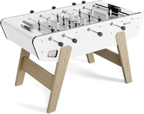 SOKKER Baby-Foot de Bar Coliseum avec Barres télescopiques et 3 Balles Lièges Inclus 153 x 75 x 90 cm Blanc