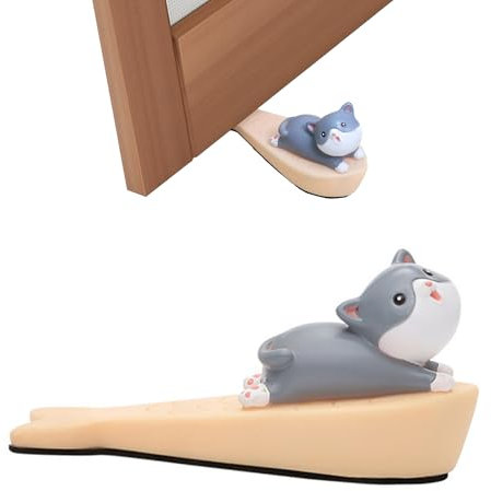 HERCHR Carino fermaporta Decorativo per la casa e L'Ufficio, Antiscivolo AntiGraffio Ferma Porta da Pavimento, a Forma di Animale per per Balcone, Cucina, Bagno(Gattini)